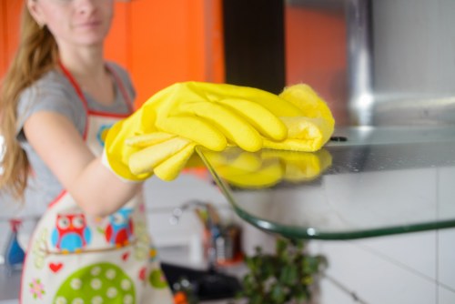 Detailed cleaning in a modern Bermondsey apartment before moving day