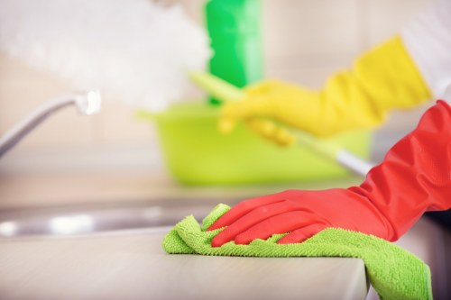 Local cleaners working in a Bermondsey property with access challenges